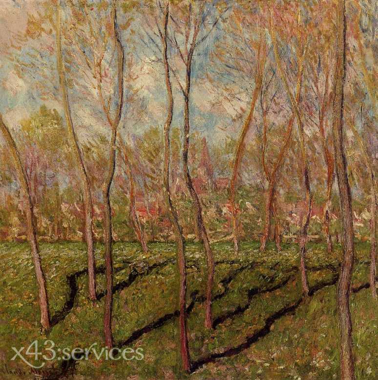 Claude Monet - Baeume im Winter Blick auf Bennecourt 2